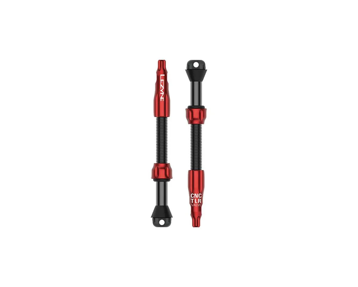 Lezyne CNC Tubeless Ready Presta Valves Pro (Red) (Pair) (60mm)